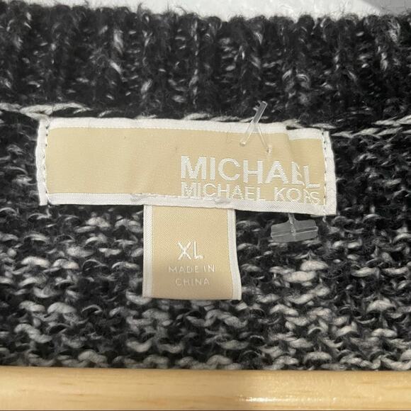 Michael Kors black gray striped sweater cozy zippers size XL - Picture 8 of 9